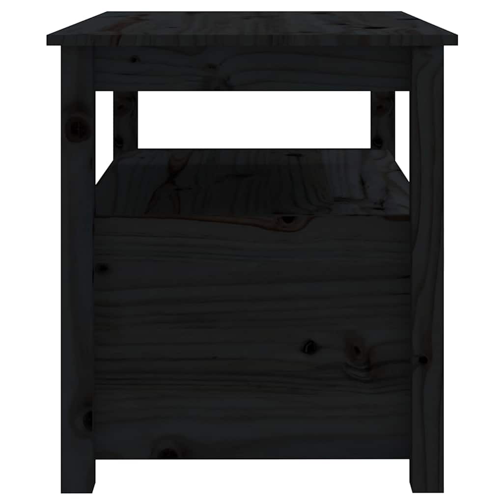 Coffee Table Black 71x49x55 cm Solid Wood Pine