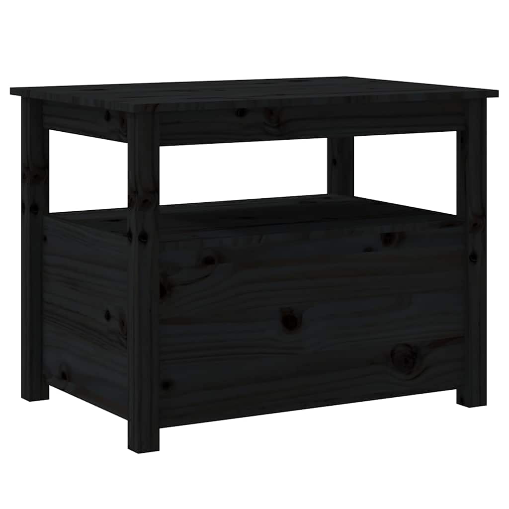 Coffee Table Black 71x49x55 cm Solid Wood Pine