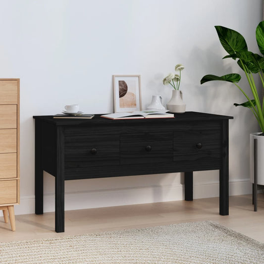 Coffee Table Black 102x49x55 cm Solid Wood Pine