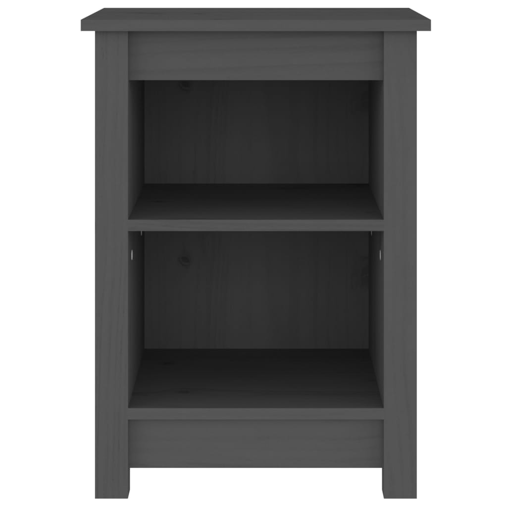 Bedside Cabinet Grey 40x35x55 cm Solid Wood Pine
