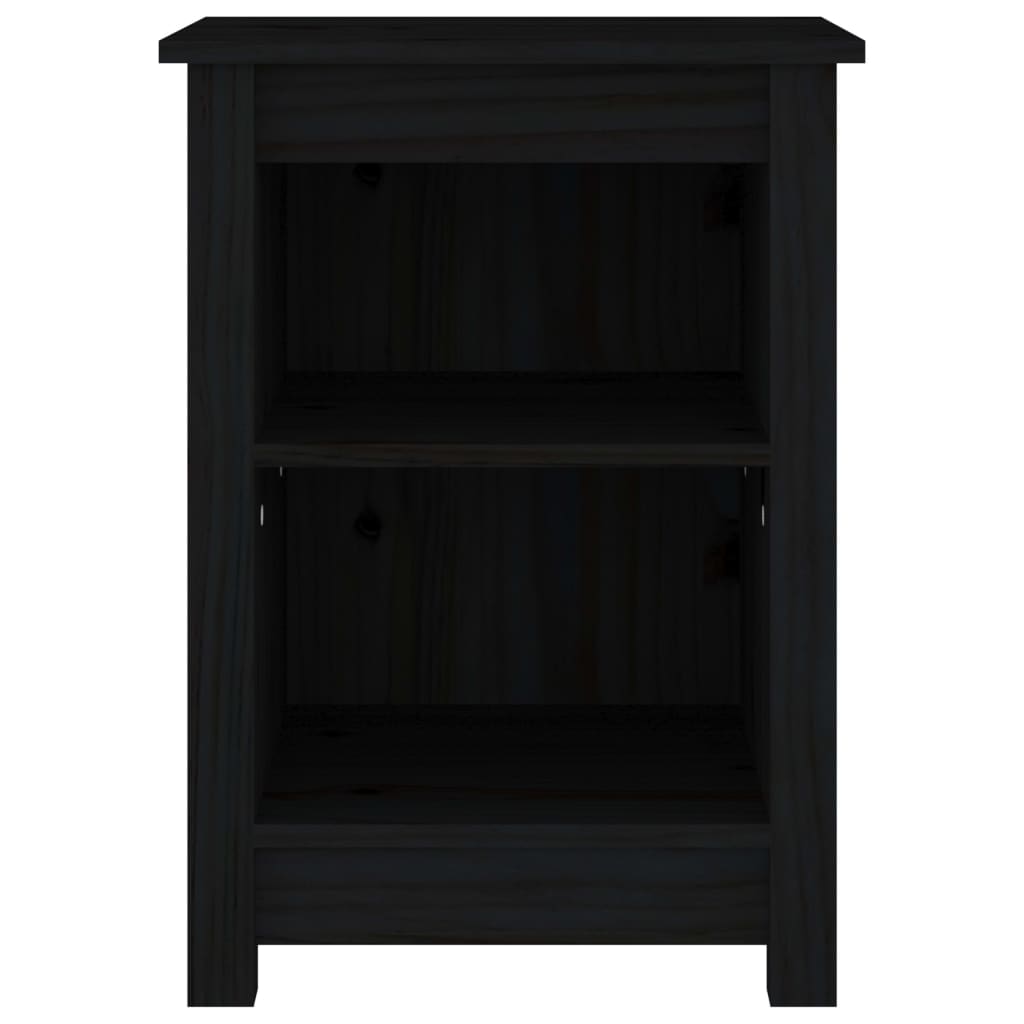 Bedside Cabinet Black 40x35x55 cm Solid Wood Pine