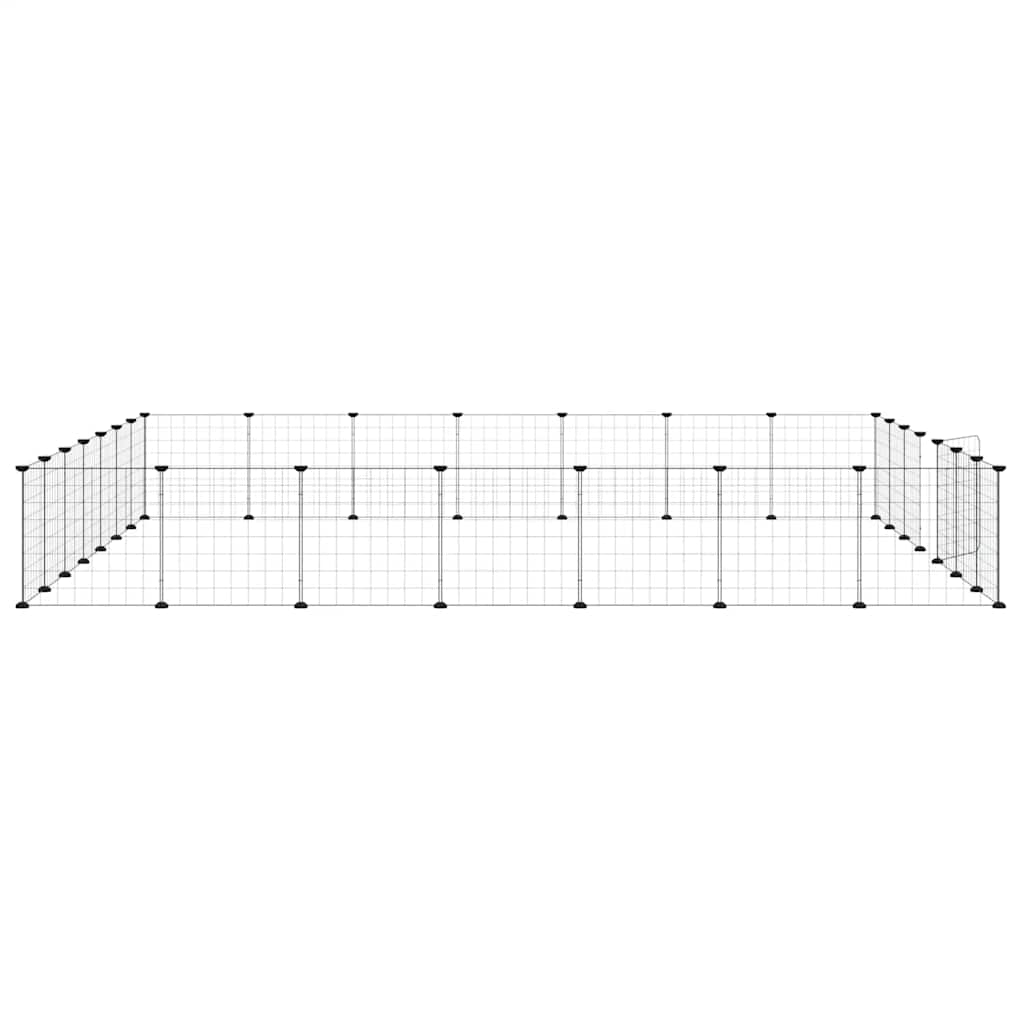 28-Panel Pet Cage with Door Black 35x35 cm Steel