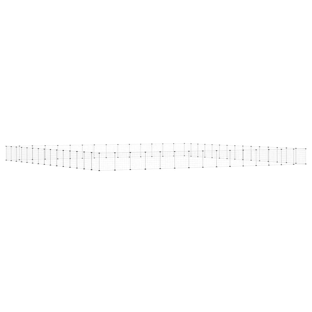 60-Panel Pet Cage with Door Black 35x35 cm Steel