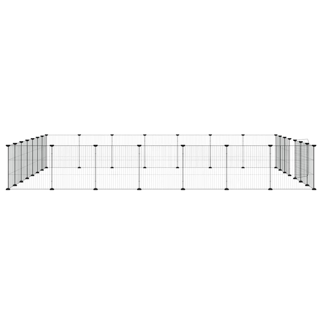 28-Panel Pet Cage with Door Black 35x35 cm Steel