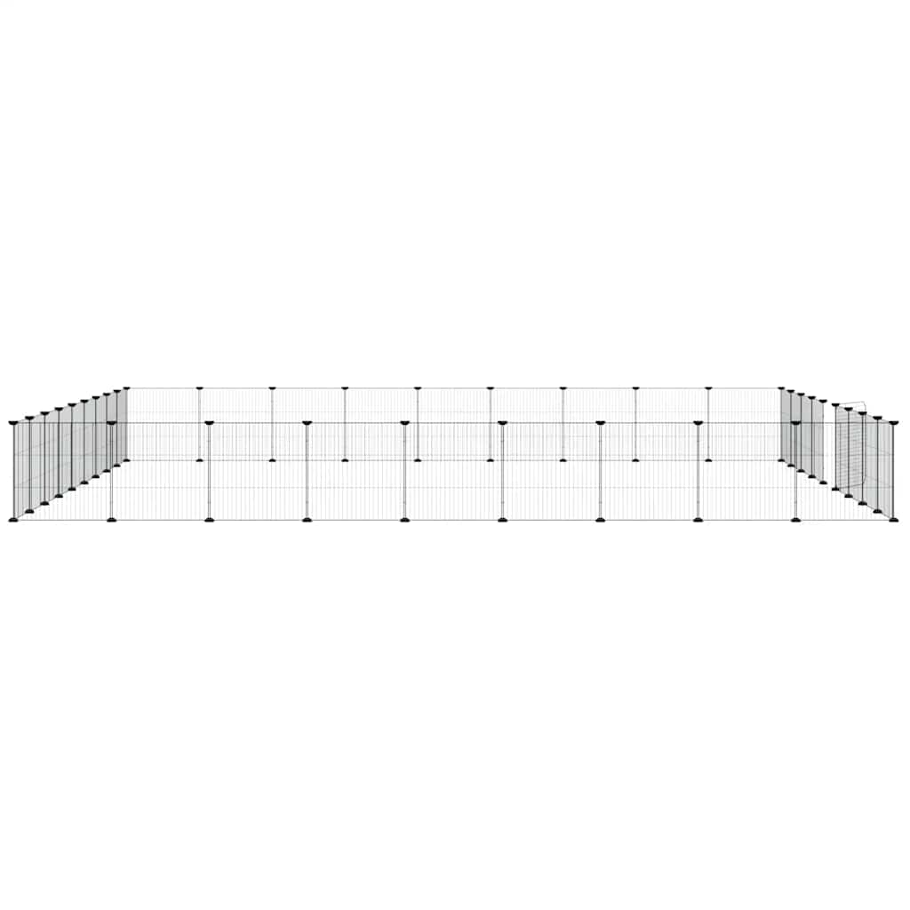 36-Panel Pet Cage with Door Black 35x35 cm Steel
