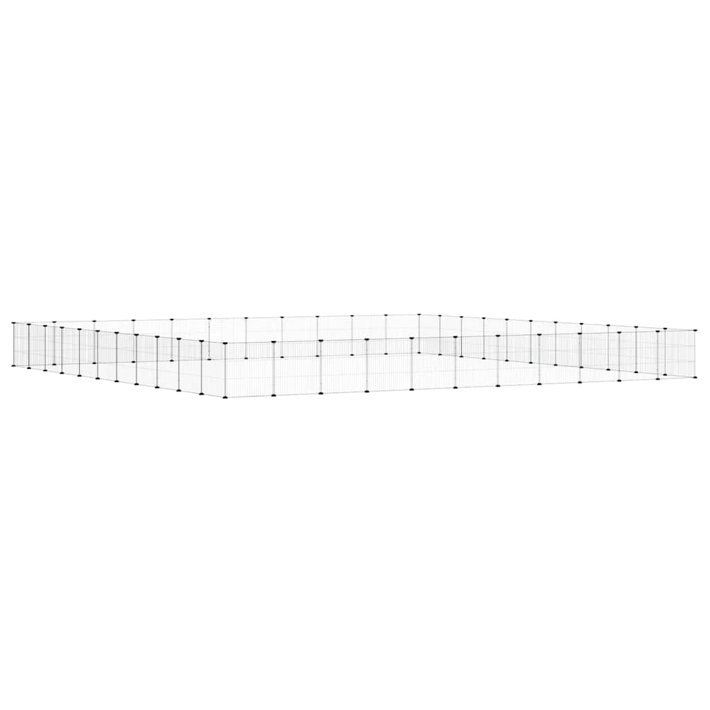 44-Panel Pet Cage with Door Black 35x35 cm Steel