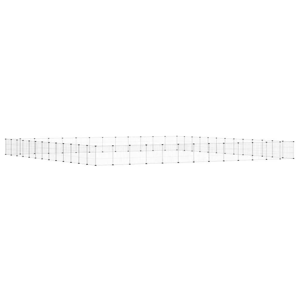 52-Panel Pet Cage with Door Black 35x35 cm Steel