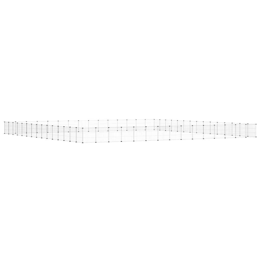 60-Panel Pet Cage with Door Black 35x35 cm Steel