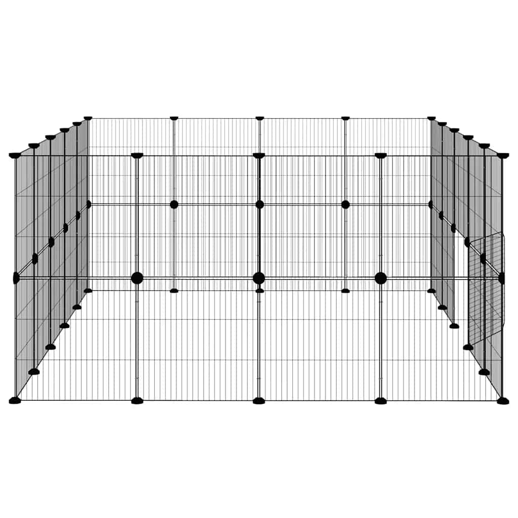 36-Panel Pet Cage with Door Black 35x35 cm Steel
