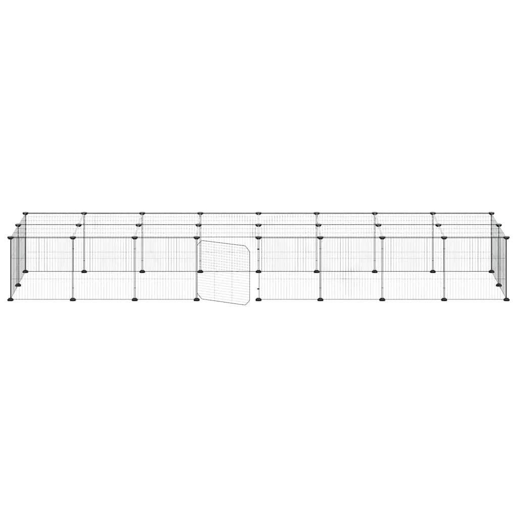 36-Panel Pet Cage with Door Black 35x35 cm Steel