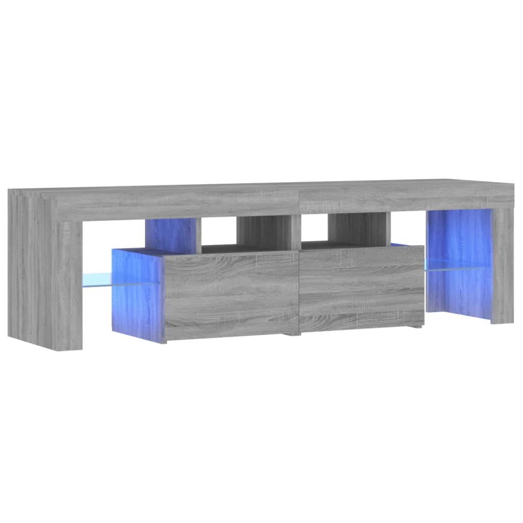 vidaXL TV Cabinet with LED Lights Grey Sonoma 140x36.5x40 cm