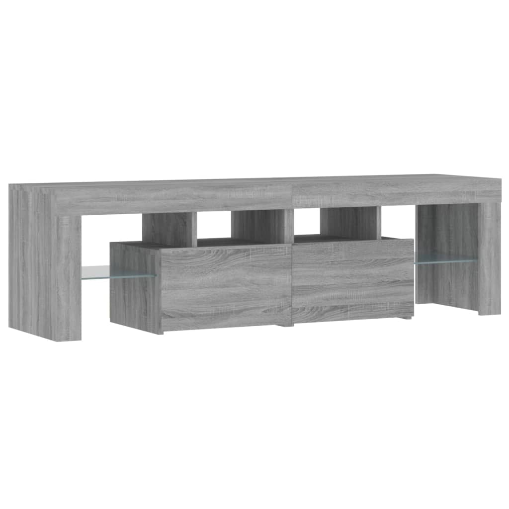 vidaXL TV Cabinet with LED Lights Grey Sonoma 140x36.5x40 cm