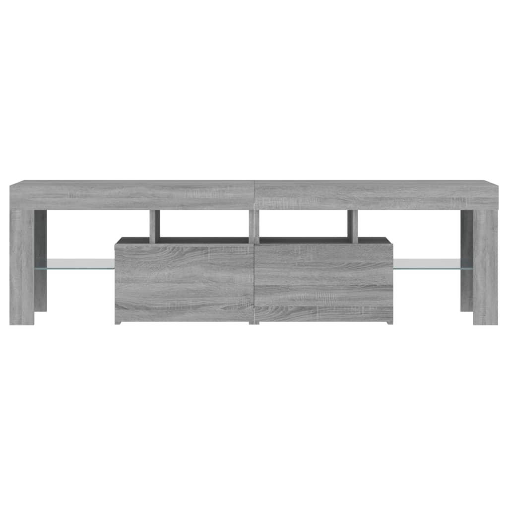 vidaXL TV Cabinet with LED Lights Grey Sonoma 140x36.5x40 cm