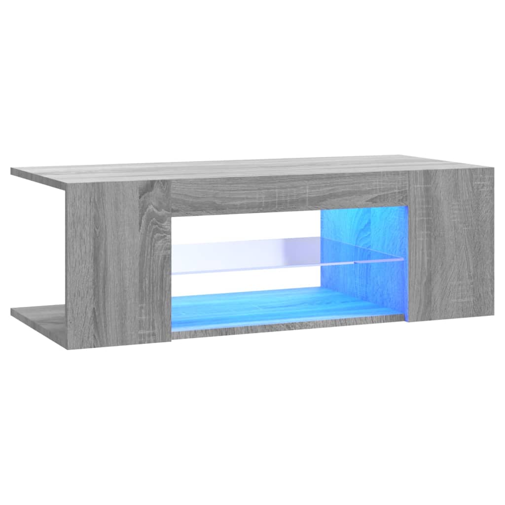 vidaXL TV Cabinet with LED Lights Grey Sonoma 90x39x30 cm