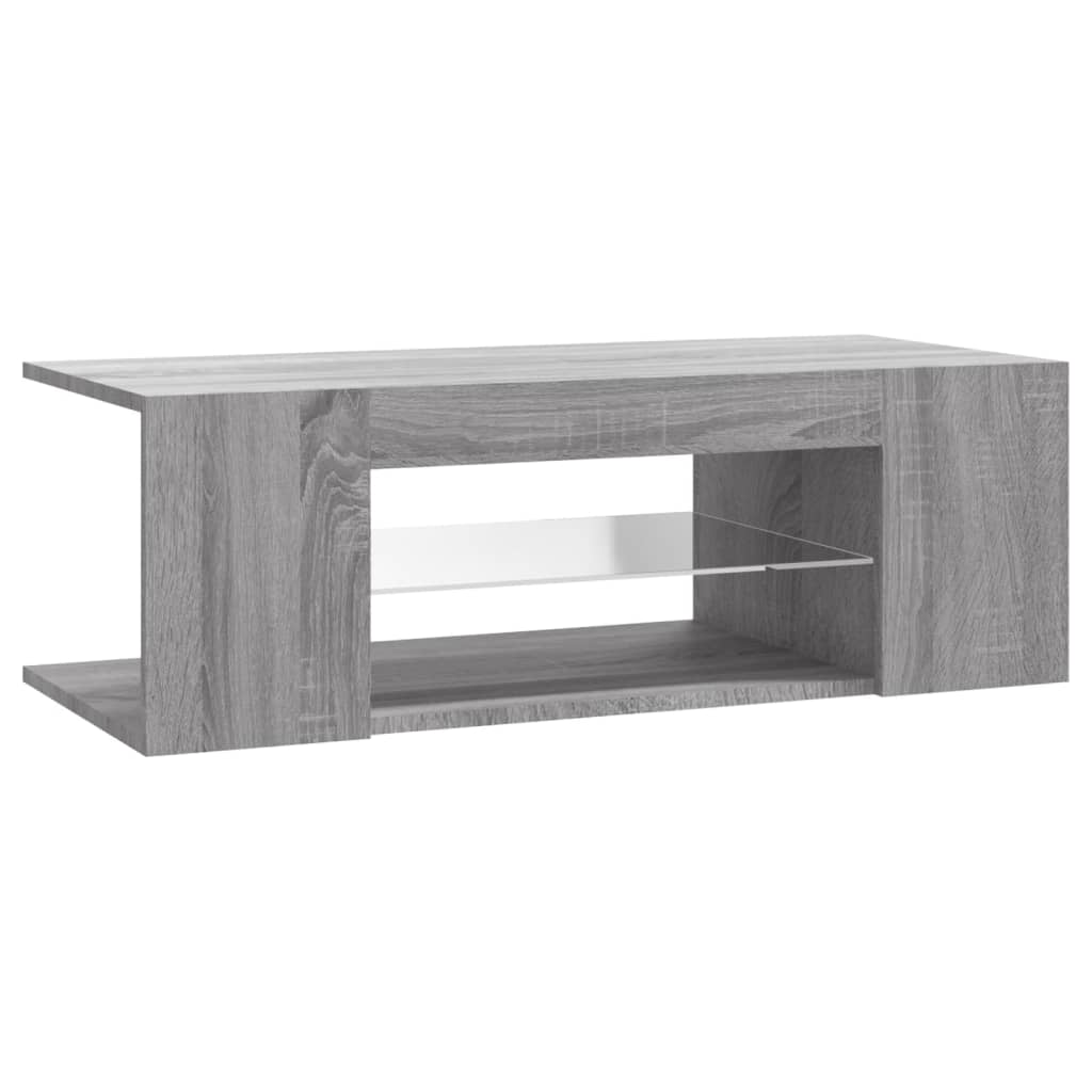 vidaXL TV Cabinet with LED Lights Grey Sonoma 90x39x30 cm