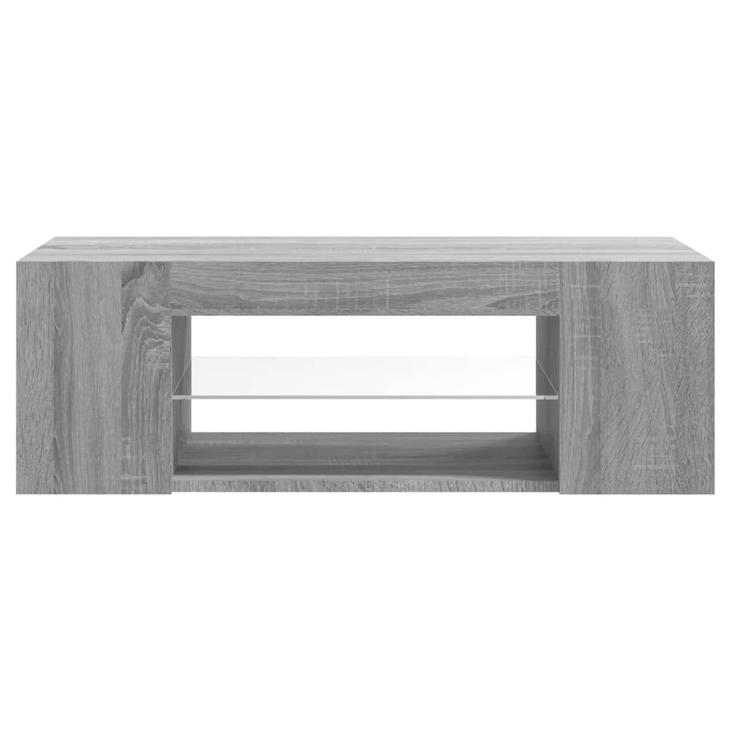 vidaXL TV Cabinet with LED Lights Grey Sonoma 90x39x30 cm