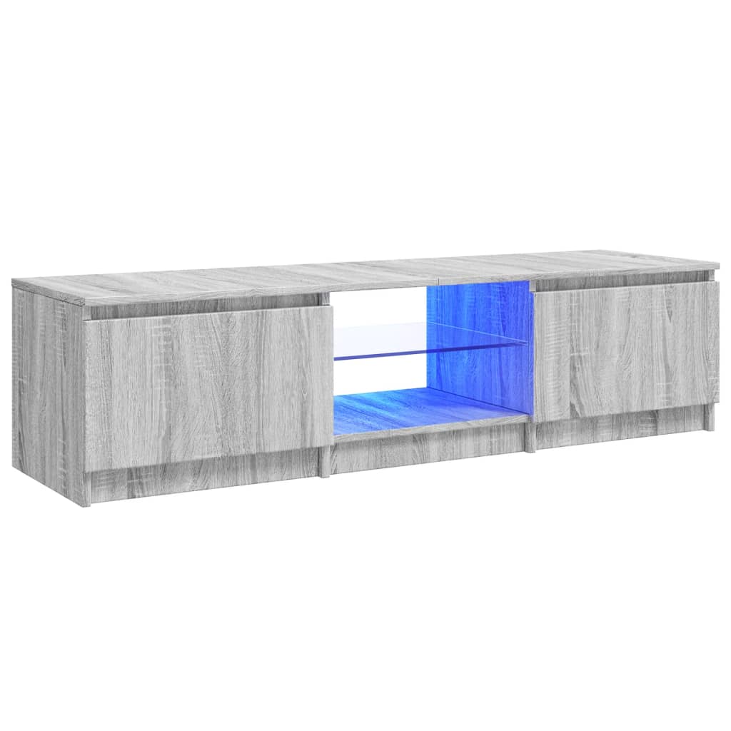 vidaXL TV Cabinet with LED Lights Grey Sonoma 140x40x35.5 cm