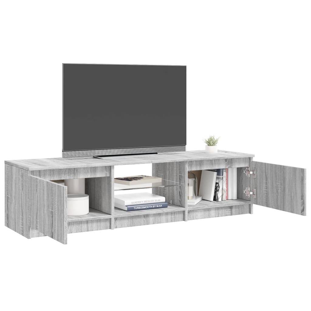 vidaXL TV Cabinet with LED Lights Grey Sonoma 140x40x35.5 cm