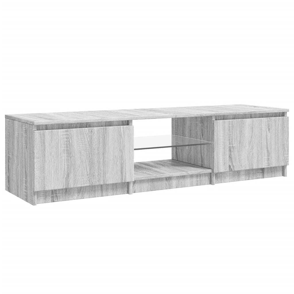 vidaXL TV Cabinet with LED Lights Grey Sonoma 140x40x35.5 cm