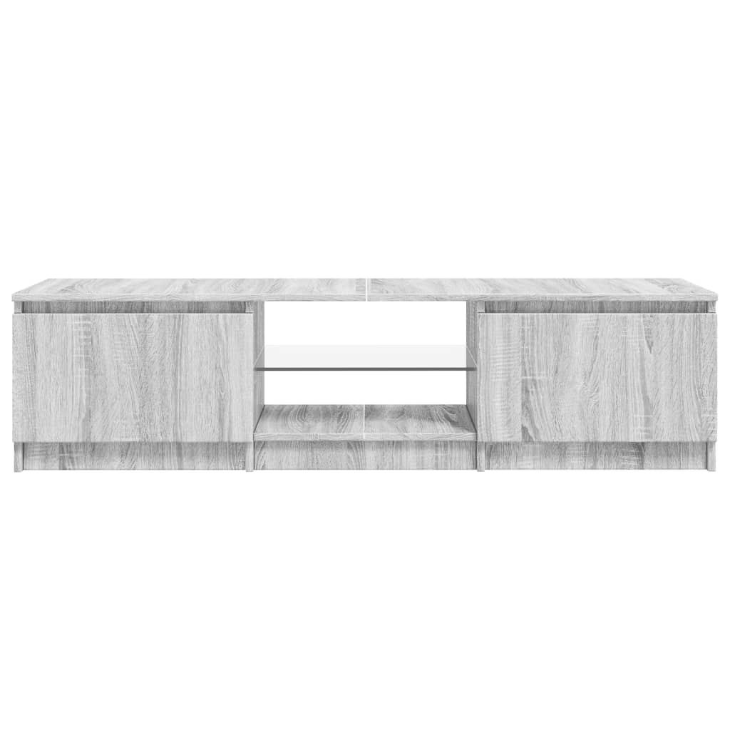 vidaXL TV Cabinet with LED Lights Grey Sonoma 140x40x35.5 cm