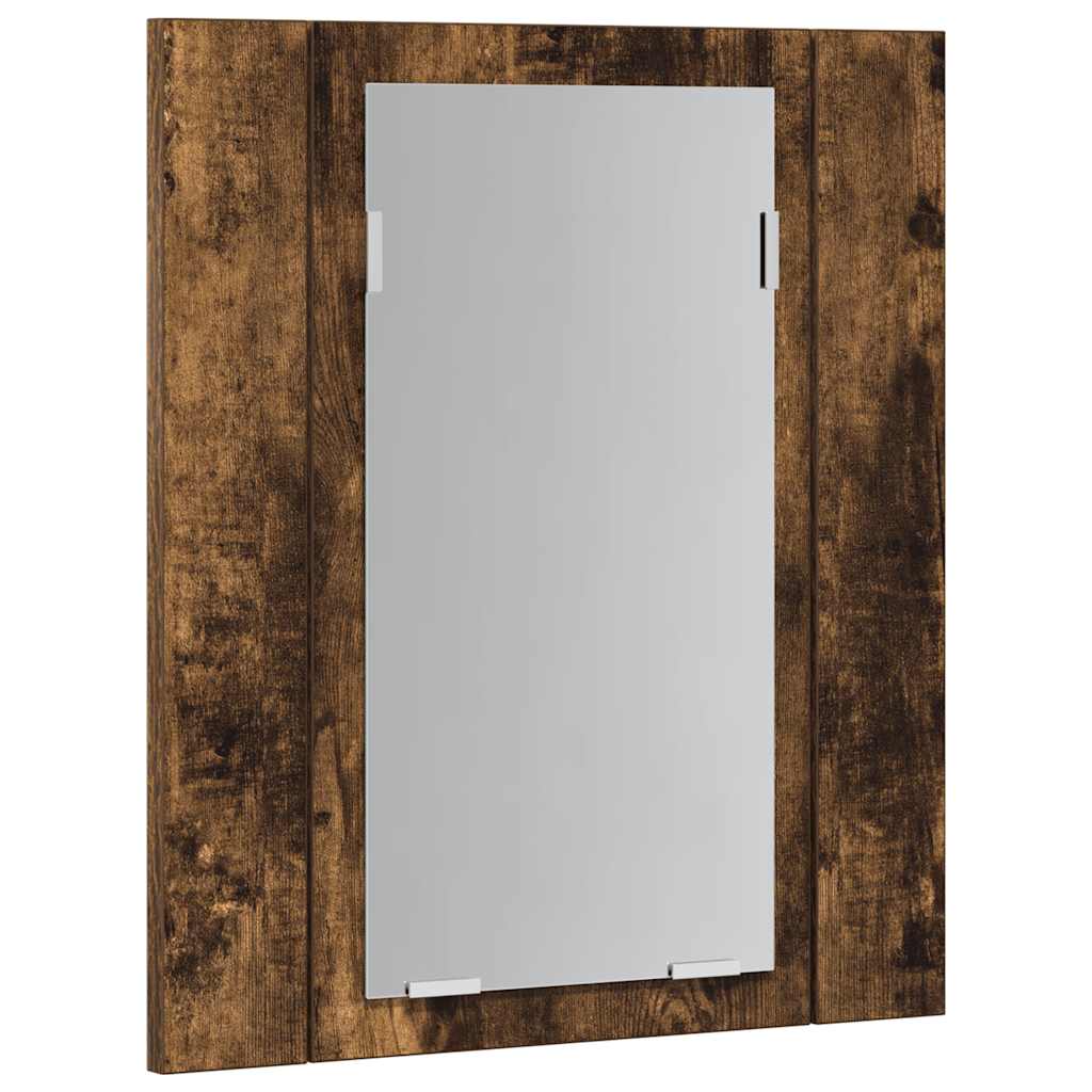 LED Bathroom Mirror Cabinet Smoked Oak 40x12x45 cm Engineered Wood