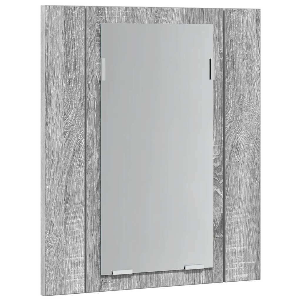 LED Bathroom Mirror Cabinet Grey Sonoma 40x12x45 cm Engineered Wood