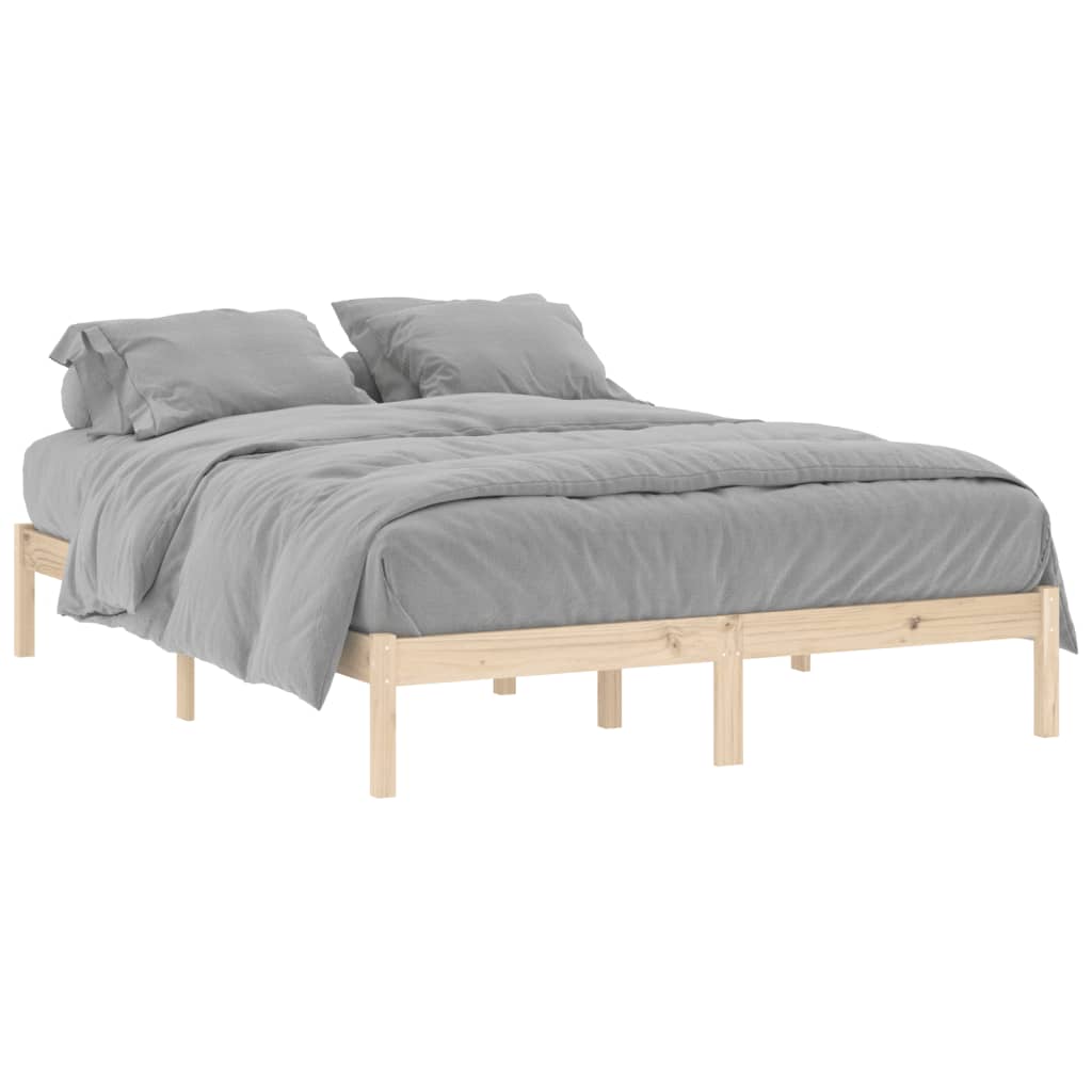 vidaXL Bed Frame without Mattress 152x203 cm Solid Wood Pine Queen