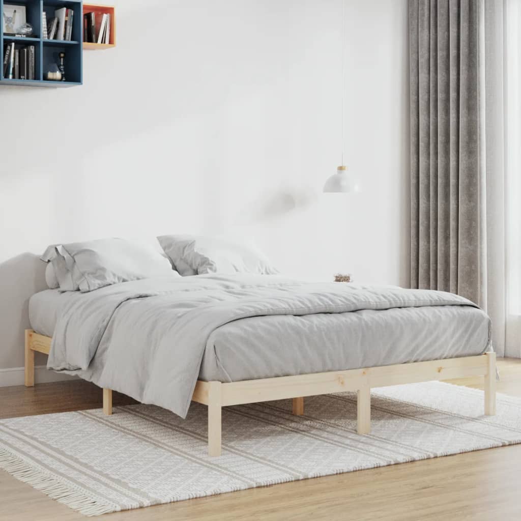 vidaXL Bed Frame without Mattress 152x203 cm Solid Wood Pine Queen