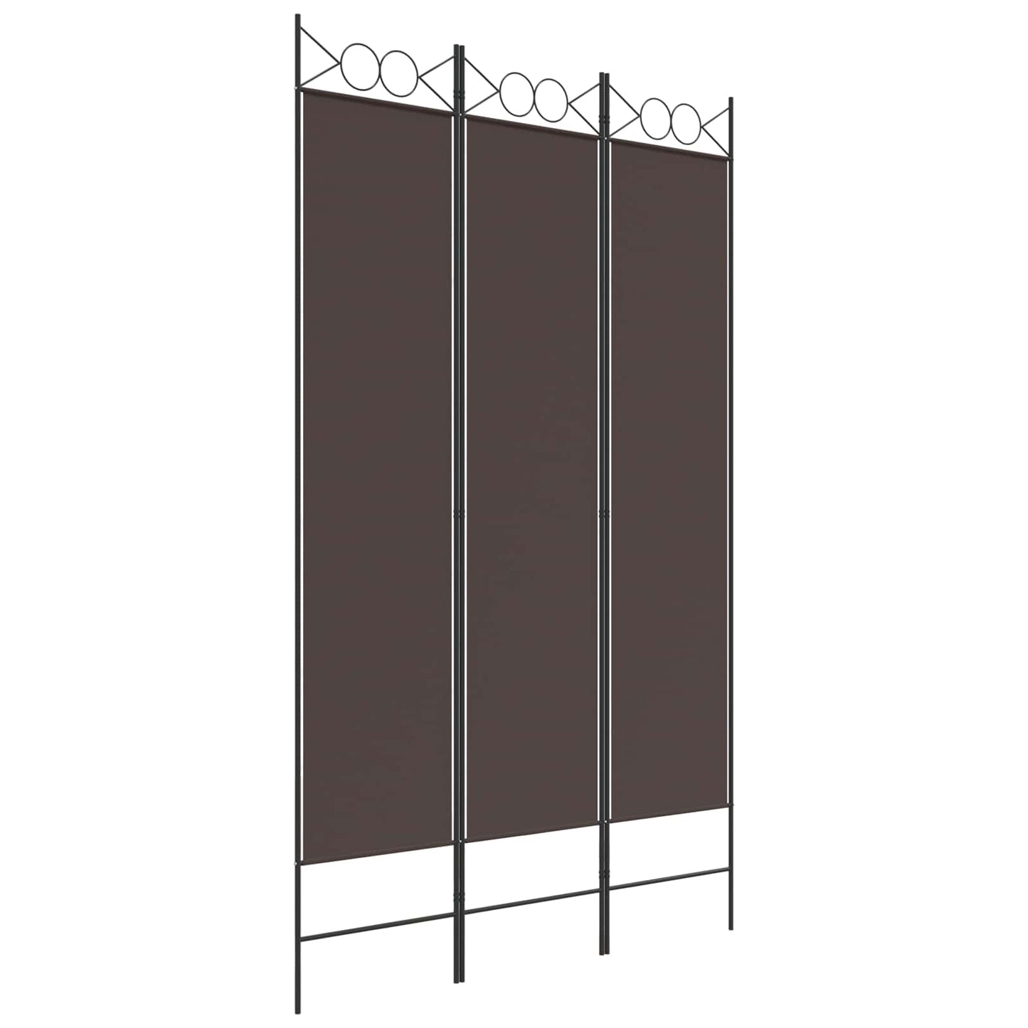 3-Panel Room Divider Brown 120x200 cm Fabric