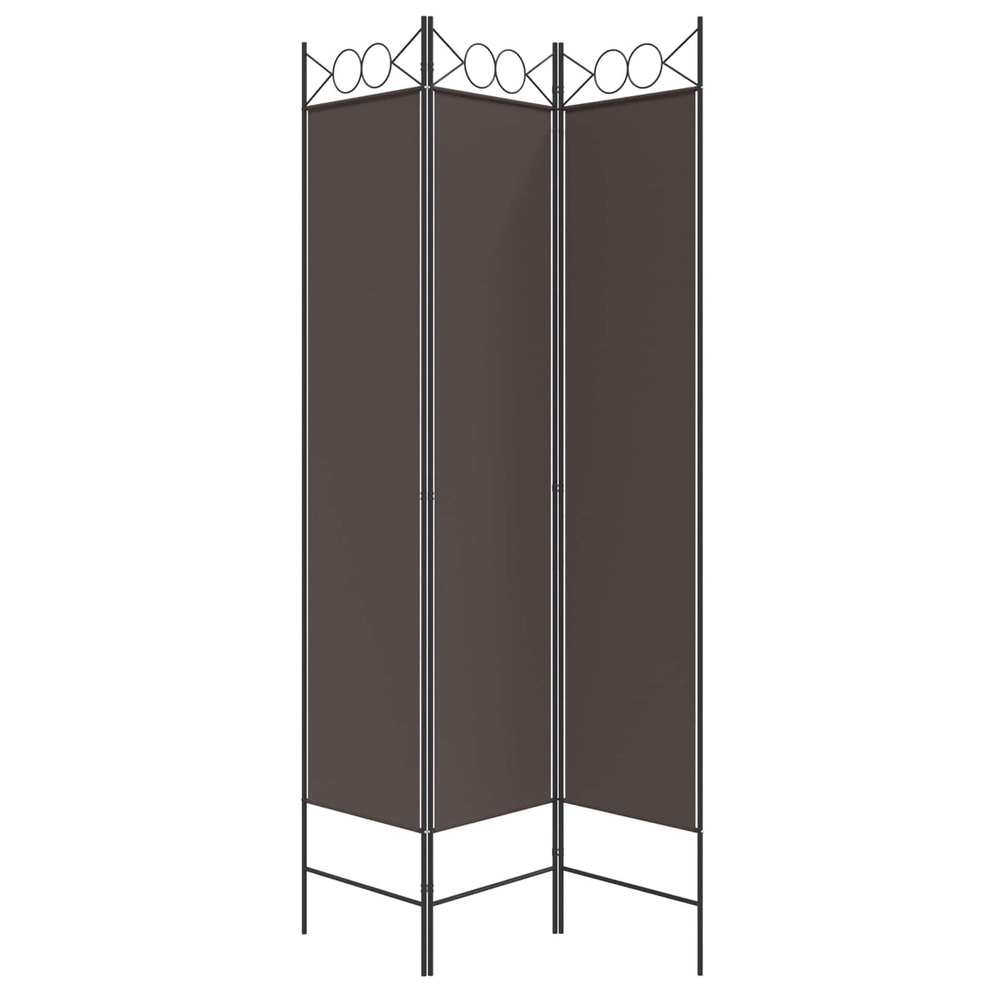 3-Panel Room Divider Brown 120x200 cm Fabric
