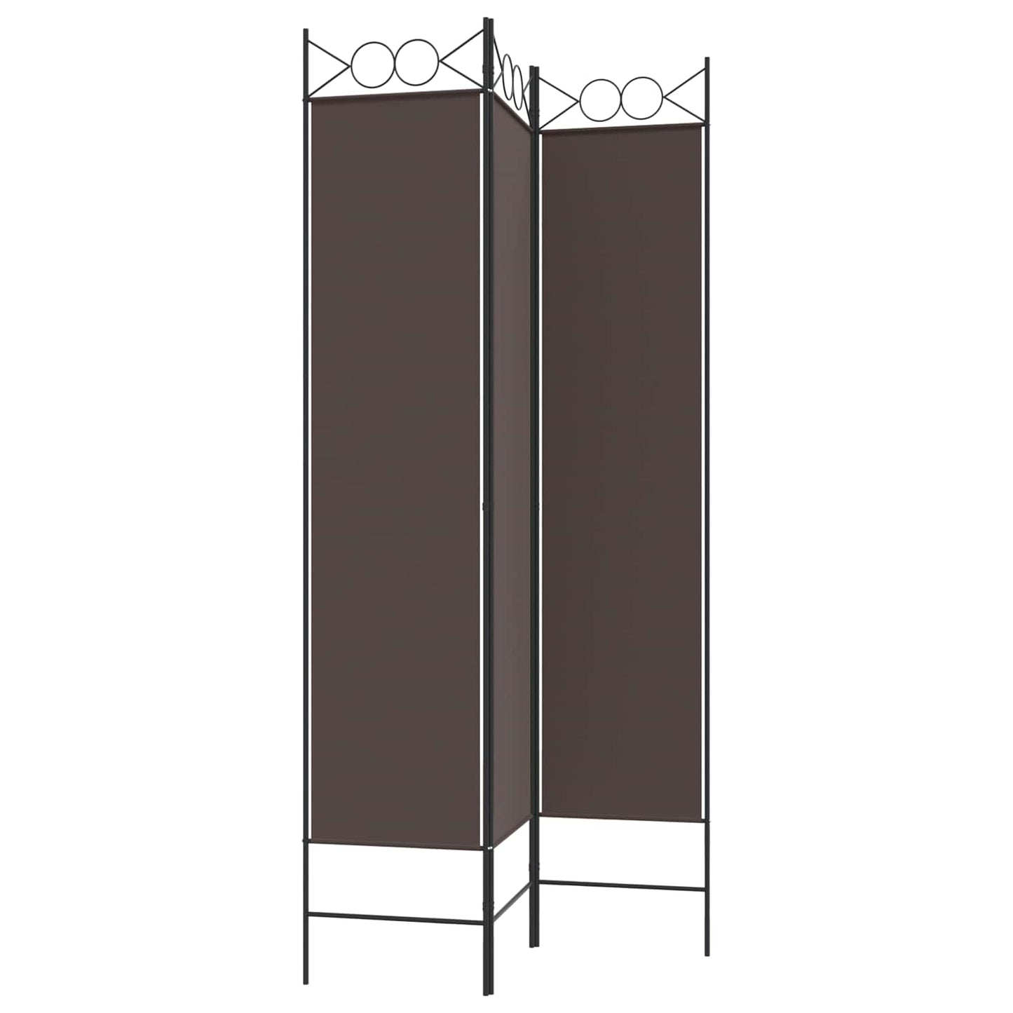 3-Panel Room Divider Brown 120x200 cm Fabric