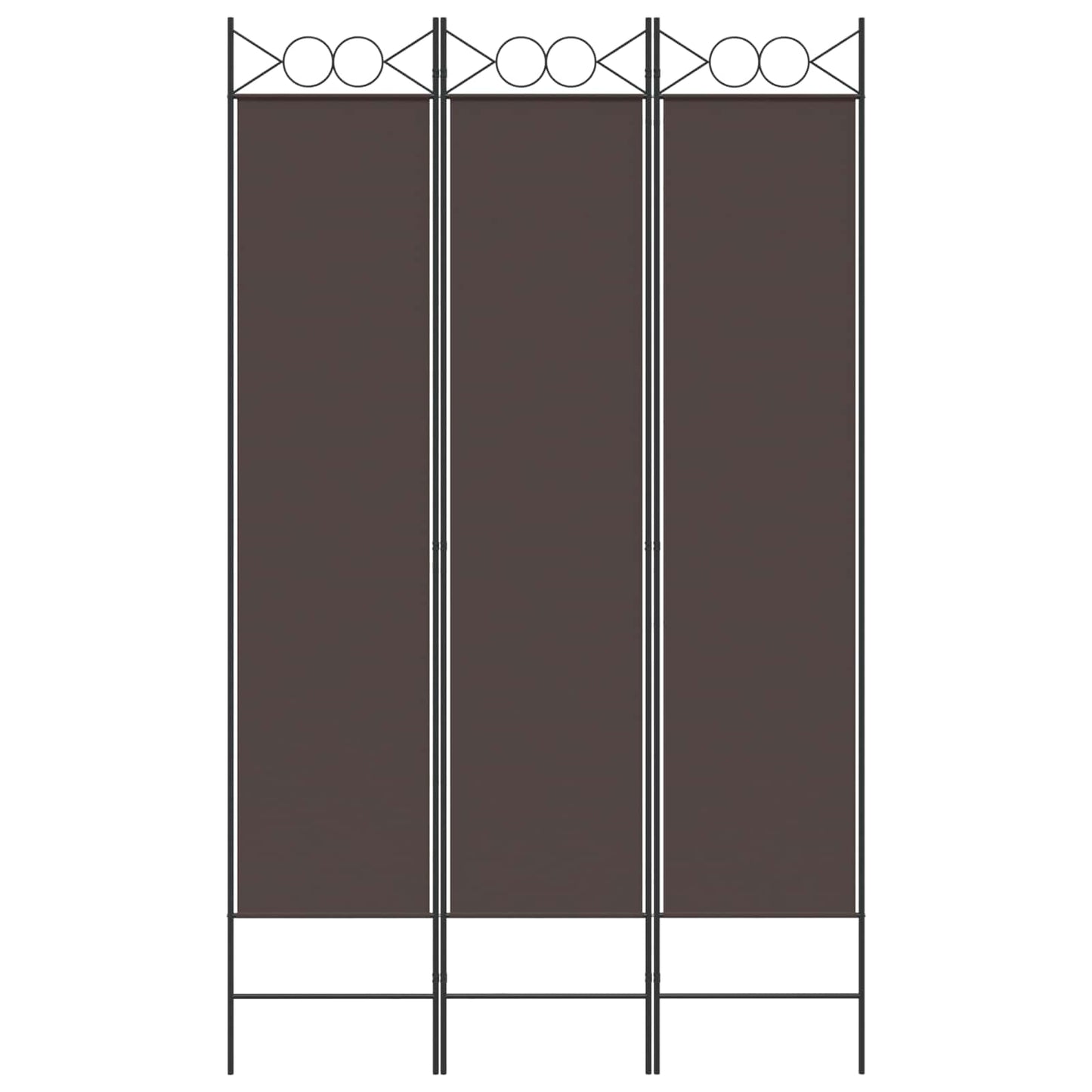 3-Panel Room Divider Brown 120x200 cm Fabric