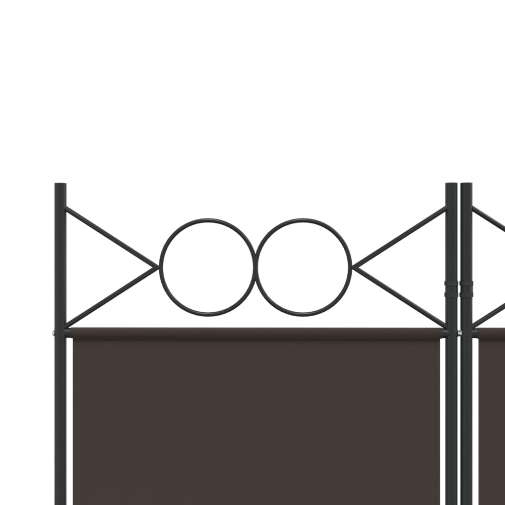 6-Panel Room Divider Brown 240x200 cm Fabric