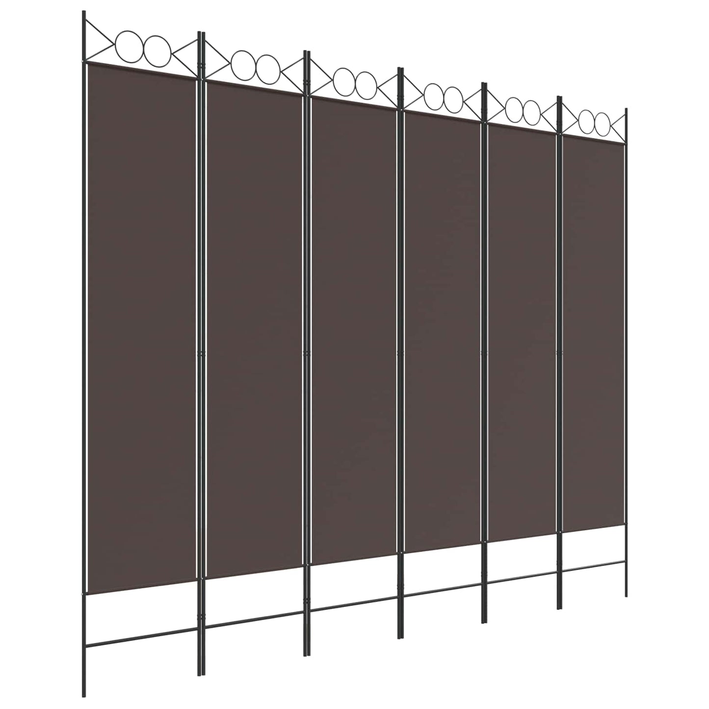 6-Panel Room Divider Brown 240x200 cm Fabric