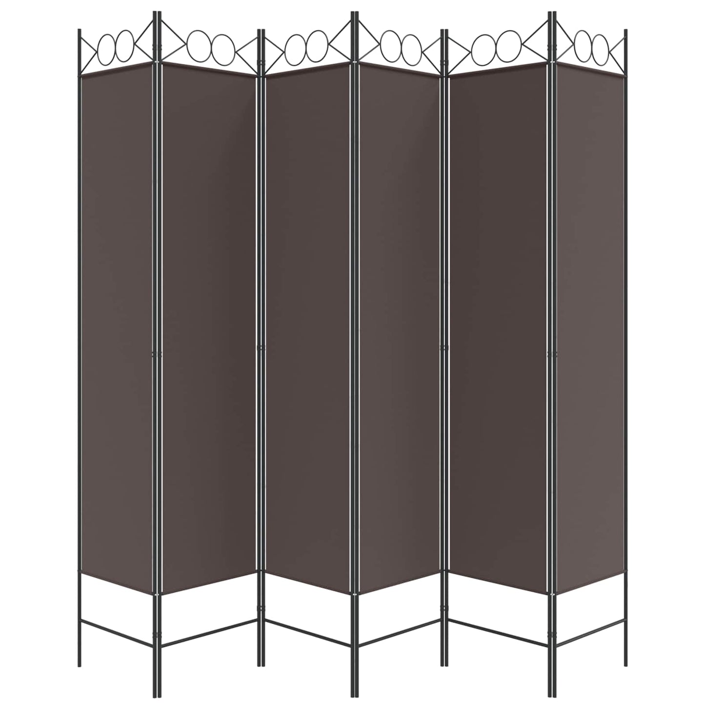 6-Panel Room Divider Brown 240x200 cm Fabric