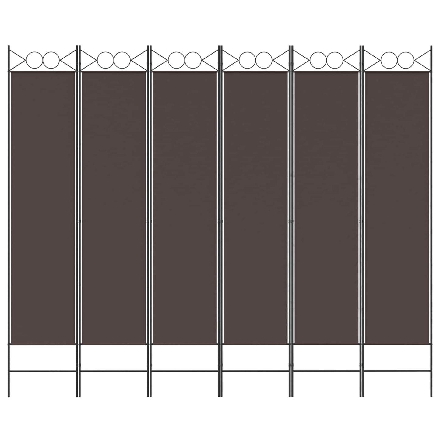 6-Panel Room Divider Brown 240x200 cm Fabric