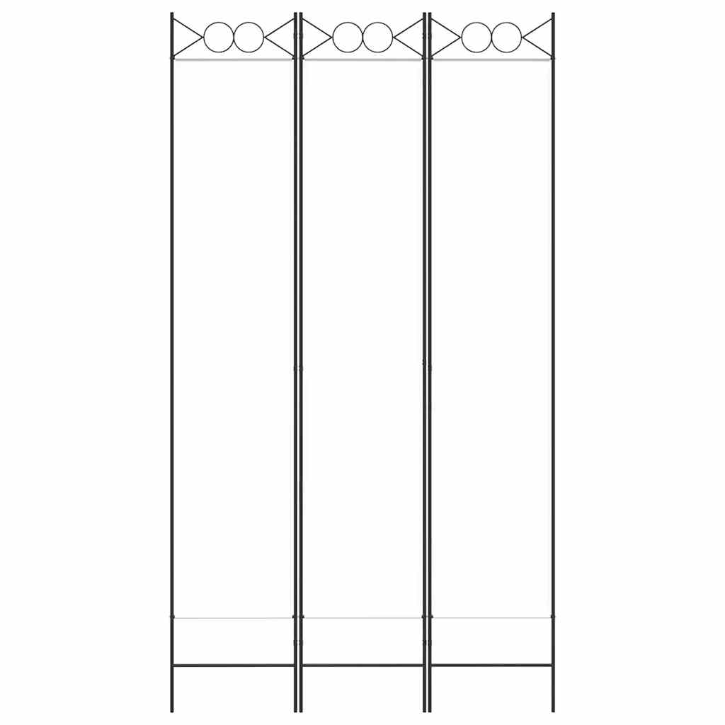 3-Panel Room Divider White 120x220 cm Fabric
