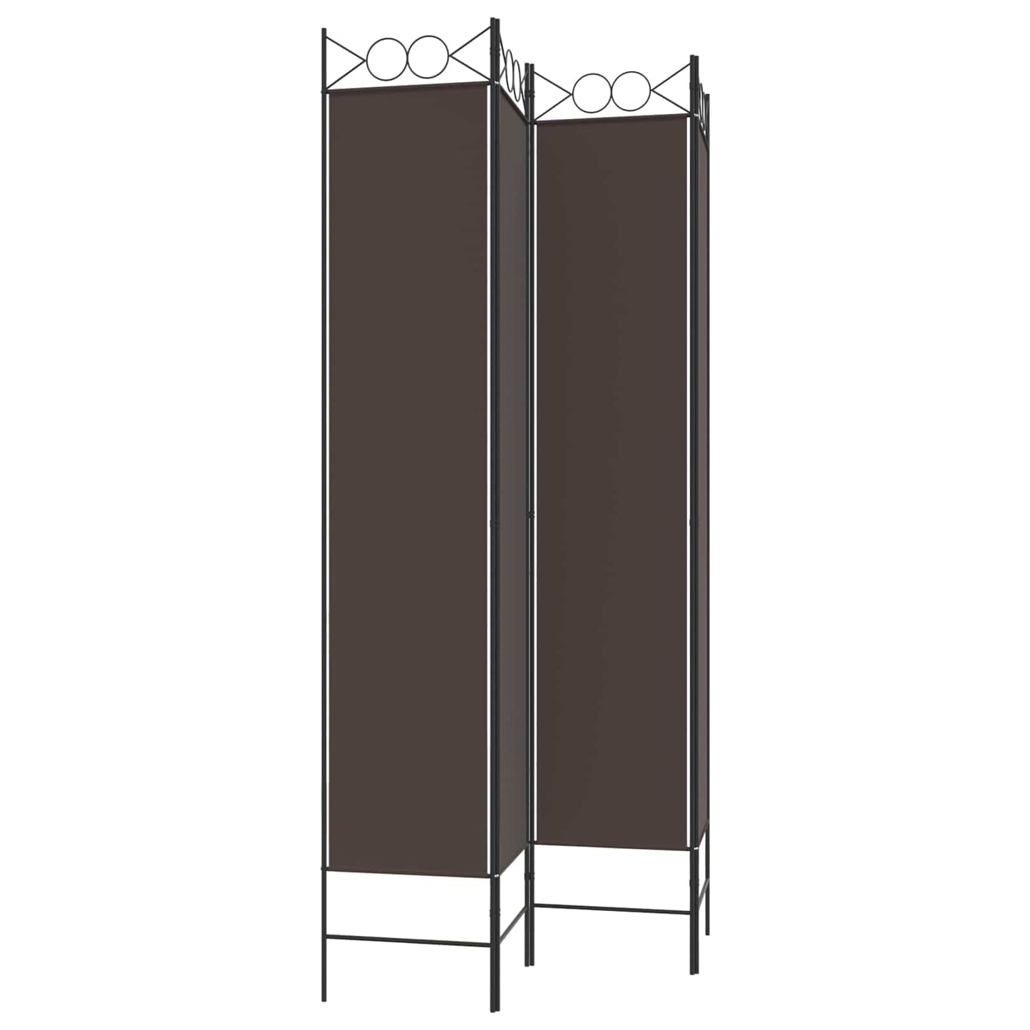 4-Panel Room Divider Brown 160x220 cm Fabric
