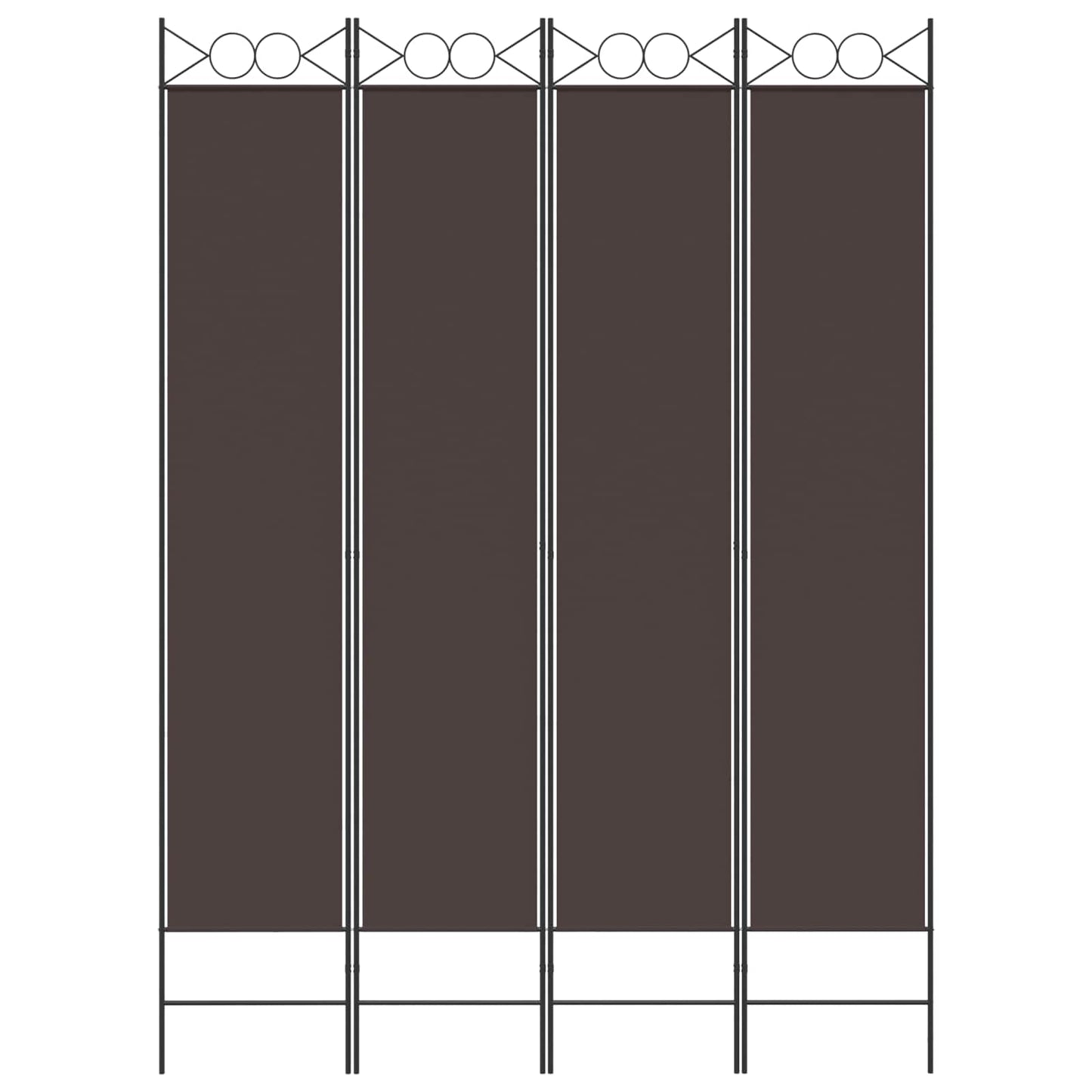 4-Panel Room Divider Brown 160x220 cm Fabric
