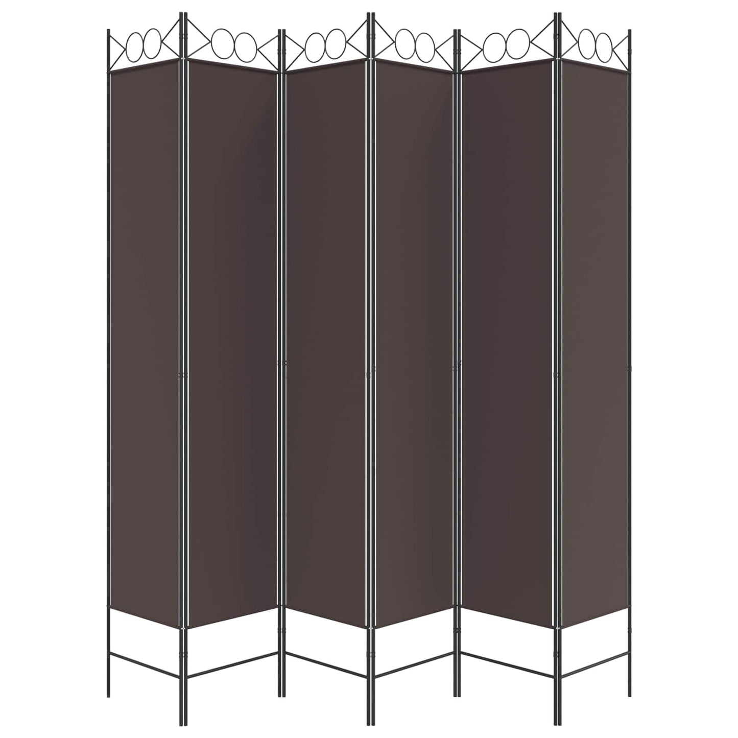 6-Panel Room Divider Brown 240x220 cm Fabric