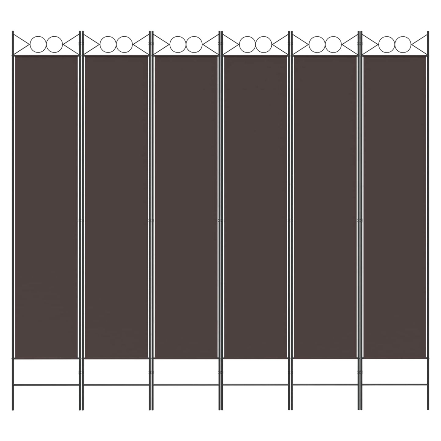 6-Panel Room Divider Brown 240x220 cm Fabric
