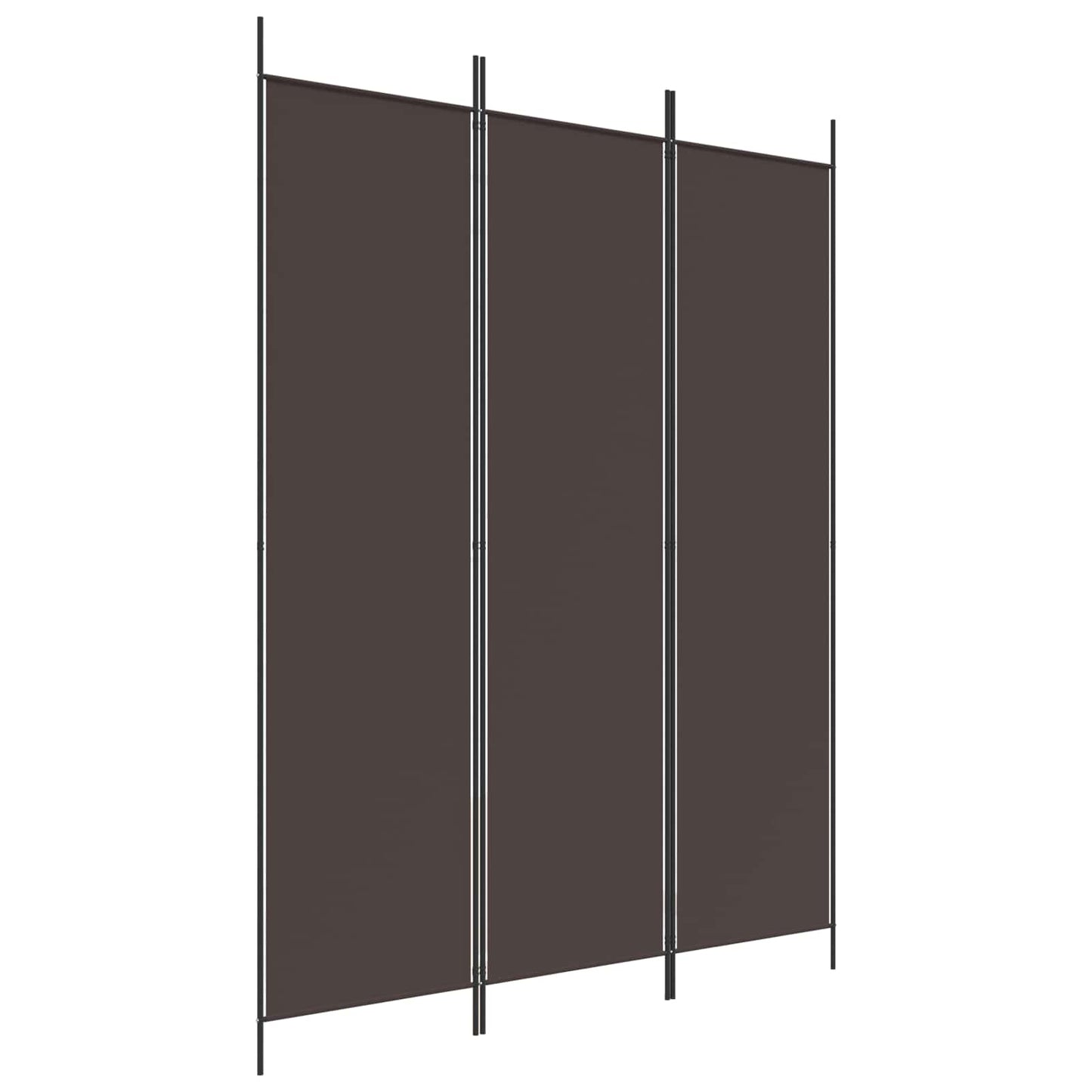 3-Panel Room Divider Brown 150x200 cm Fabric