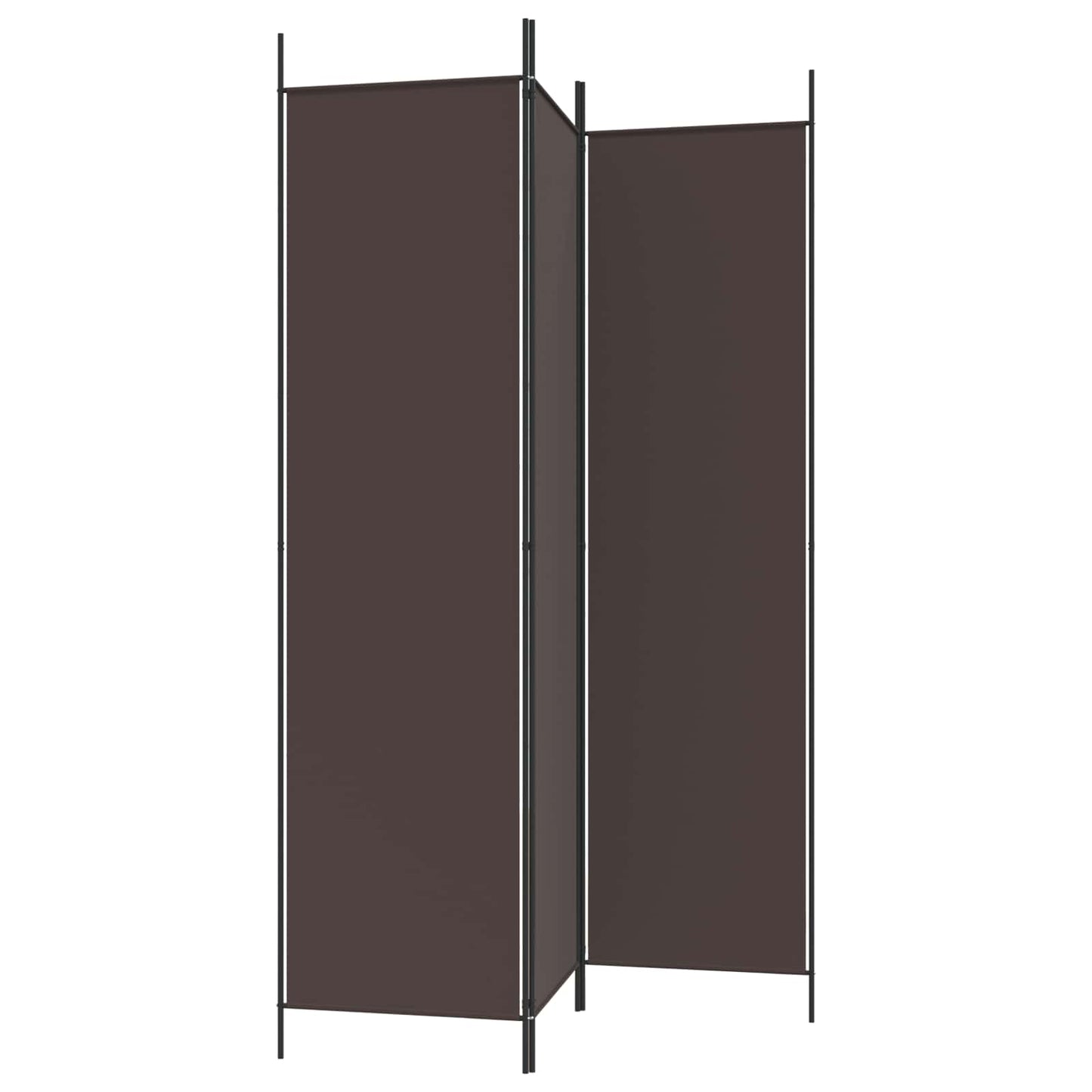 3-Panel Room Divider Brown 150x200 cm Fabric