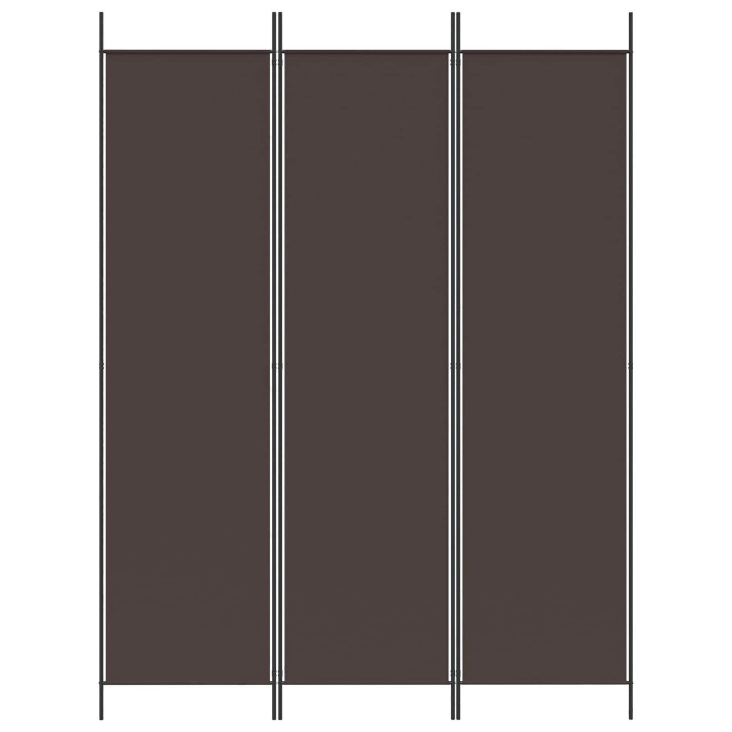 3-Panel Room Divider Brown 150x200 cm Fabric