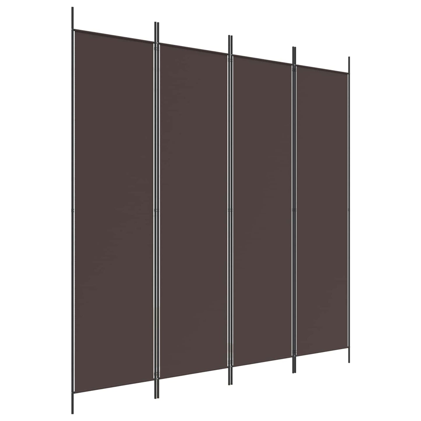 4-Panel Room Divider Brown 200x200 cm Fabric
