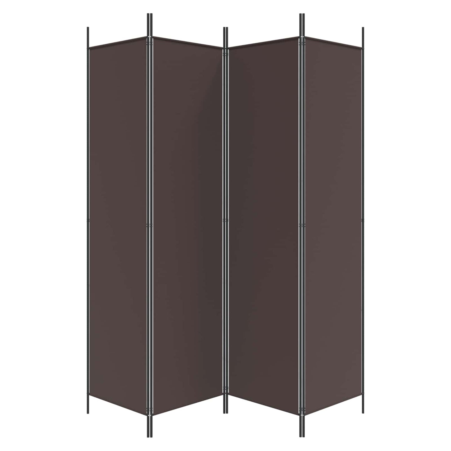 4-Panel Room Divider Brown 200x200 cm Fabric
