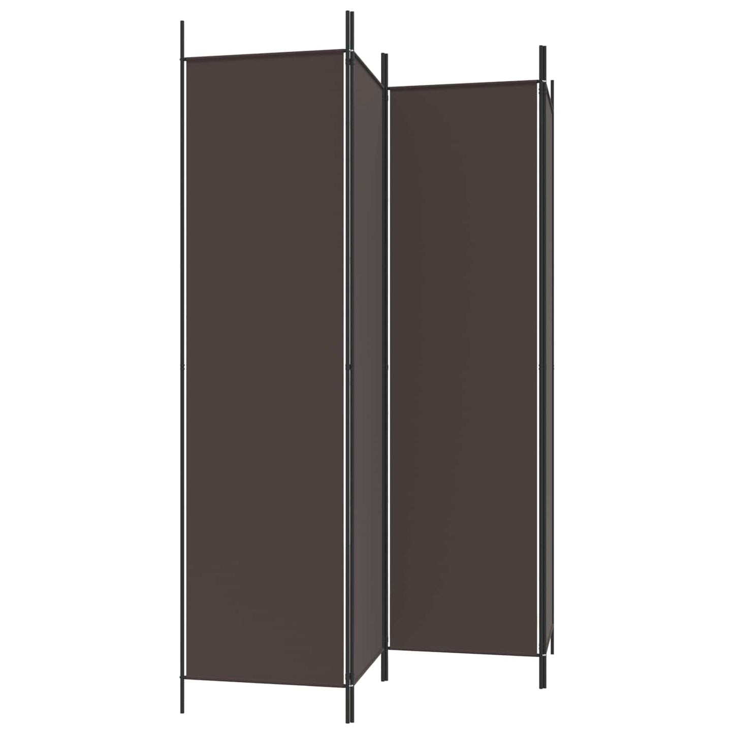 4-Panel Room Divider Brown 200x200 cm Fabric