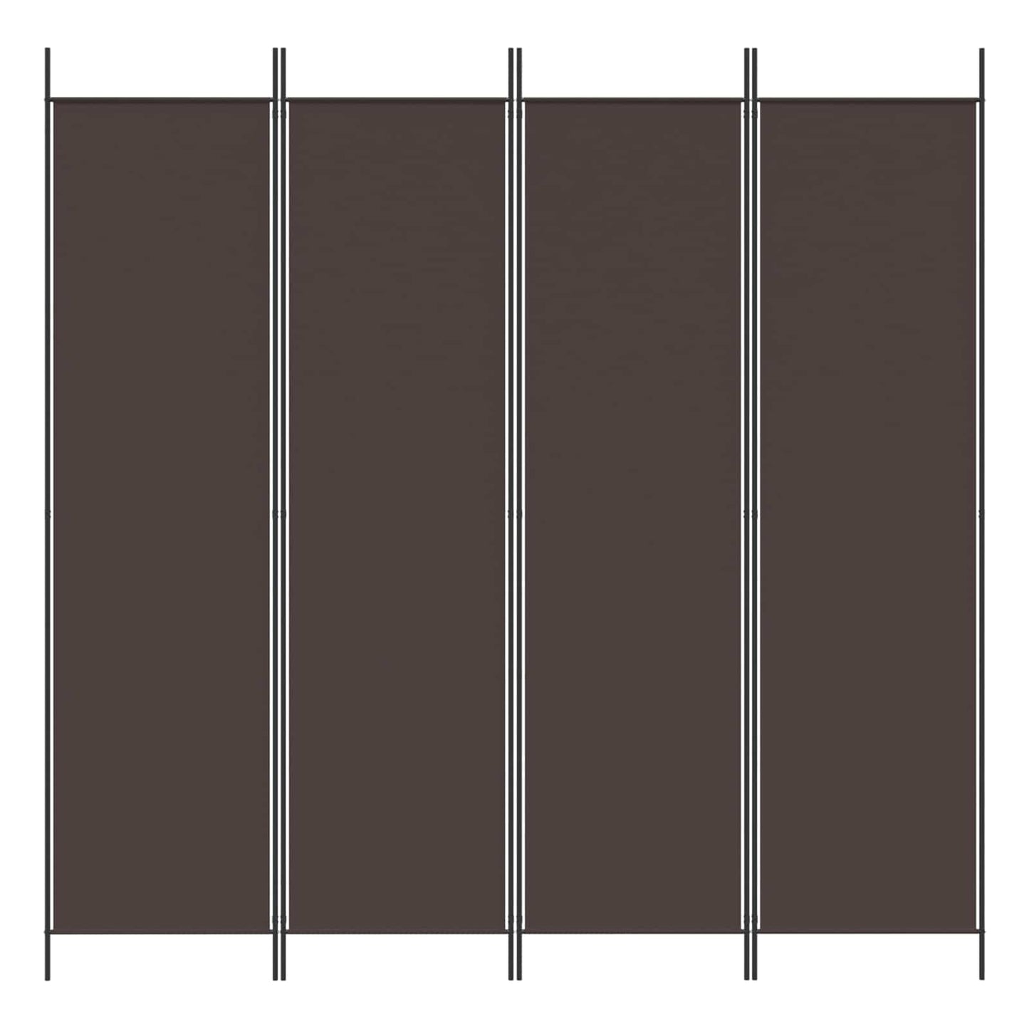 4-Panel Room Divider Brown 200x200 cm Fabric
