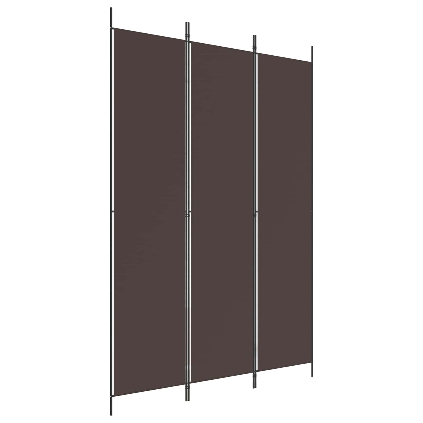 3-Panel Room Divider Brown 150x220 cm Fabric