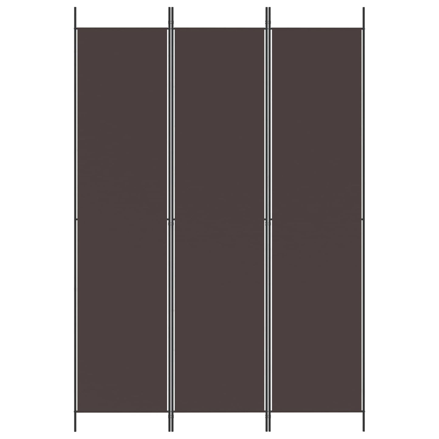 3-Panel Room Divider Brown 150x220 cm Fabric